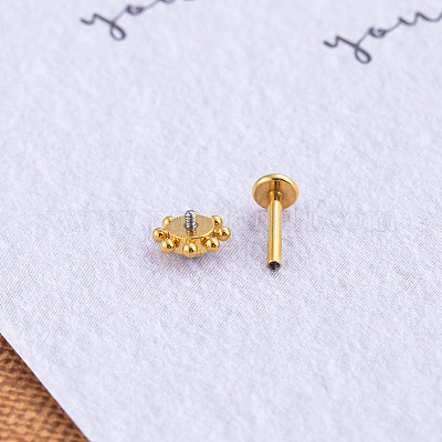 Лабреты из хирургической нержавеющей стали 316L и синтетического опала с внутренней резьбой WG5296C-06-1