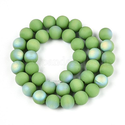 Нити из матовых непрозрачных стеклянных бусин GLAA-T032-P10mm-MBB06-1