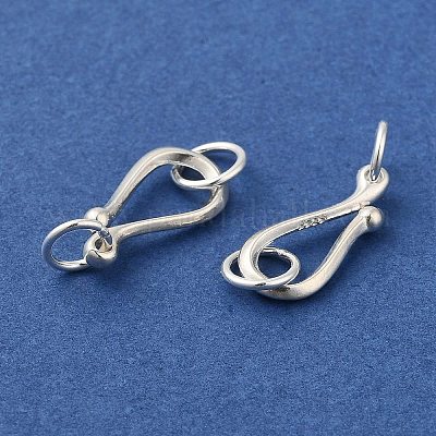 925スターリングシルバーの形留め金 S字フック 銀 15x8mm 穴：4~4.5mm