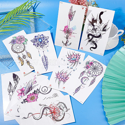 Wholesale CRASPIRE 10 Sheets Temporary Tattoos Large Flower Fake Temporary  Tattoo Stickers Waterproof Arm Makeup Floral Blossom Tattoos Paper Flower  Stickers Art 