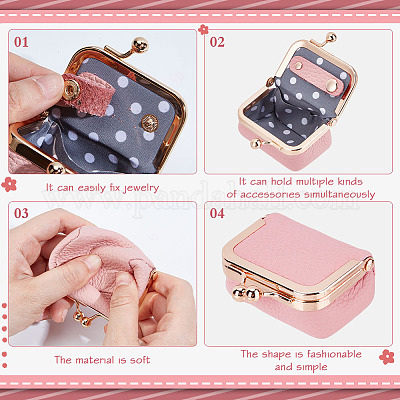 Портативный мини-органайзер для хранения ювелирных изделий из искусственной кожи DIY-WH0589-94KCG-03-1