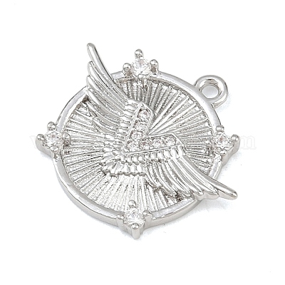 Латунные микропаве прозрачные подвески с фианитом KK-G545-02P-1