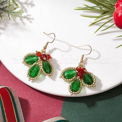 Серьги-подвески в форме листьев из нержавеющей стали 304 EJEW-MZ00622-1