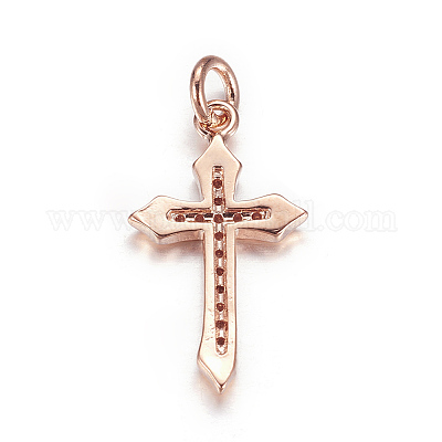 Латунные микро проложить кубического циркония подвески X-ZIRC-P060-21RG-1