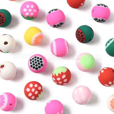 72 шт. 9 стили фруктовой тематики бусины из полимерной глины ручной работы CLAY-FS0001-42-1