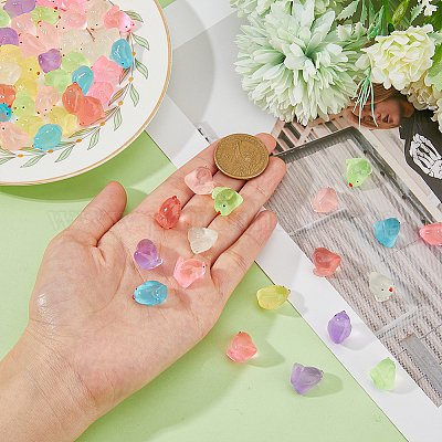 120 шт. 8-цветное светящееся украшение для демонстрации цыплят из смолы RESI-DC0001-29-1