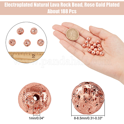 Гальванические бусины из натуральной лавы G-AR0002-77B-1