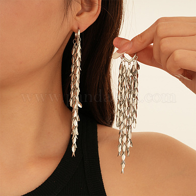 Серьги-люстры из латуни с кисточками в форме листа FS-WGB1A2D-02-1