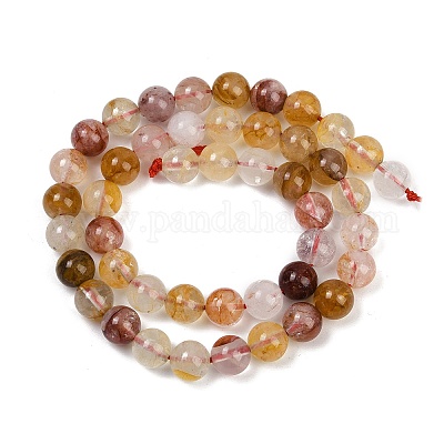 Нити бусин из натурального железистого кварца G-U026-A08-8mm-1