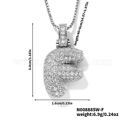 Элегантные латунные микропаве прозрачные кубические цирконии 3d начальные ожерелья DV4415-29-1