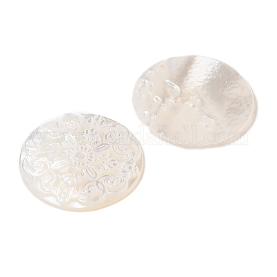 Натуральный белый кабошоны оболочки SSHEL-C012-12-1