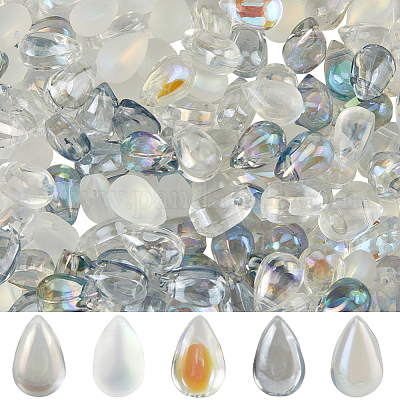 150 шт. 5 цвета прозрачные стеклянные подвески GLAA-SC0002-16A-1