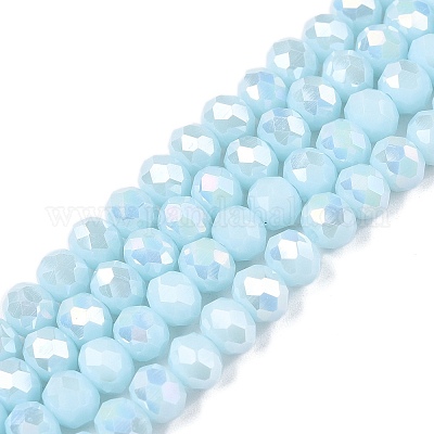 Стеклянные бусины с гальваническим покрытием  EGLA-A044-P6mm-B06-1