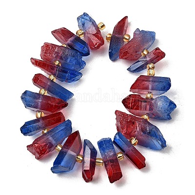 Гальванические природный кристалл кварца бусы пряди G-F800-D08-1