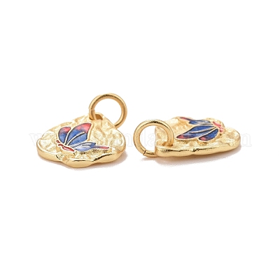 Подвески из латуни с покрытием из эмали KK-I689-15G-1