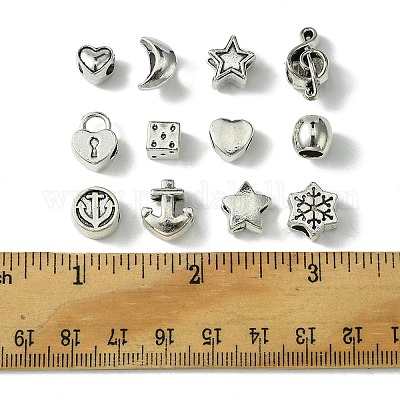 60шт 12 стиля европейские бусины из сплава в тибетском стиле TIBEB-FS0001-05-1