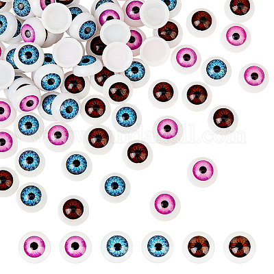 60 шт. 2-х цветные резиновые кукольные глазки FIND-PH0007-72-1