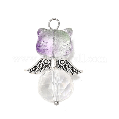 8шт 8 цвета подвески из стеклянных бусин PALLOY-JF04426-1