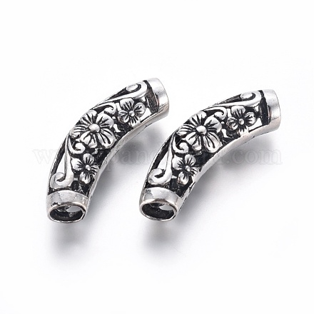Tubo di perline in argento sterling thai STER-G029-50AS-1