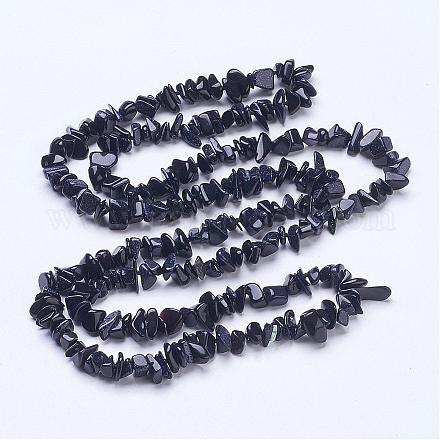 Synthetic Blue Goldstone Multi-strand Necklaces NJEW-G915-01-1