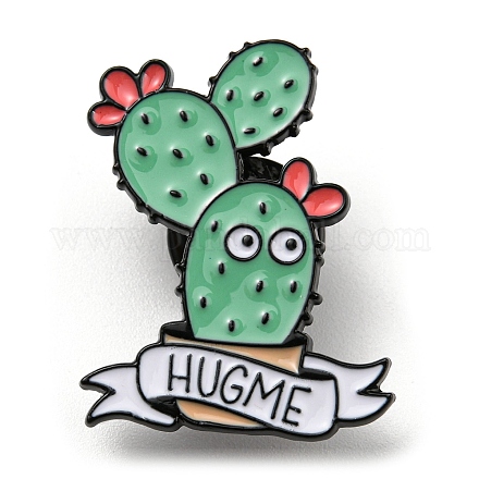 Cactus avec le mot embrasse-moi épingles en émail JEWB-Q031-04EB-01-1