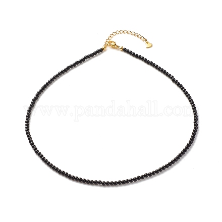 Colliers de perles d'agate noire naturelle pour femmes NJEW-JN03789-06-1