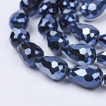 Electroplate Glass Beads Strands EGLA-D017-15x10mm-2-1