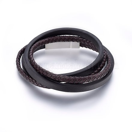 Leather Cord Wrap Bracelets BJEW-G603-32P-1