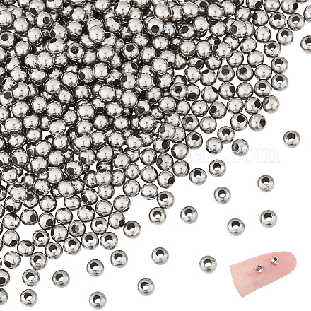 500 шт. круглые бусины из нержавеющей стали 304 с швом STAS-UN0063-61C-P-1