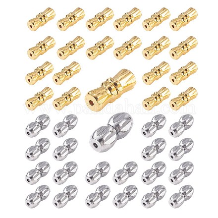 PandaHall Elite 100 Sets 2 Colors Brass Screw Clasps for Necklaces KK-PH0036-75-1