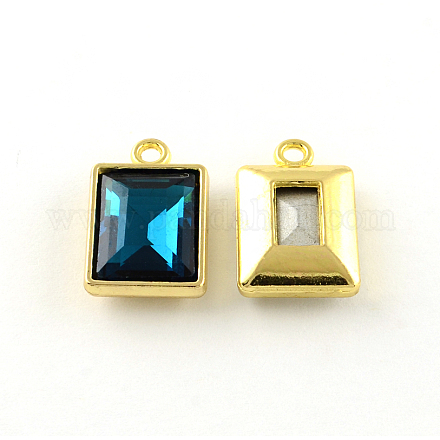 Rectangle Faceted Glass Pendants TIBE-Q050-190F-LF-1