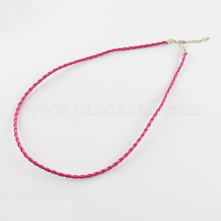 Trendy Braided Imitation Leather Necklace Making NJEW-S105-005-1