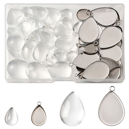 Наборы для самостоятельного изготовления подвески в форме слезы из нержавеющей стали 304 DIY-FS0008-40-1