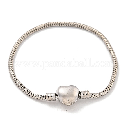 3 мм латунные круглые браслеты в европейском стиле со змеиной цепочкой для изготовления ювелирных изделий BJEW-G703-01P-1