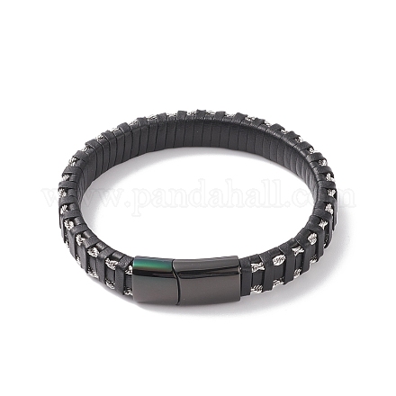 Leather Braided Cord Bracelets BJEW-E345-15-B-1