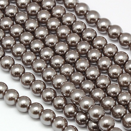 Eco-Friendly Dyed Glass Pearl Round Bead Strands X-HY-A002-10mm-RB059-1