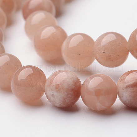 Sunstone naturel brins de perles rondes G-F262-01-1