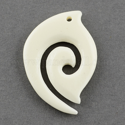 Handmade Carved OX Bone Pendants BONE-R001-09-1