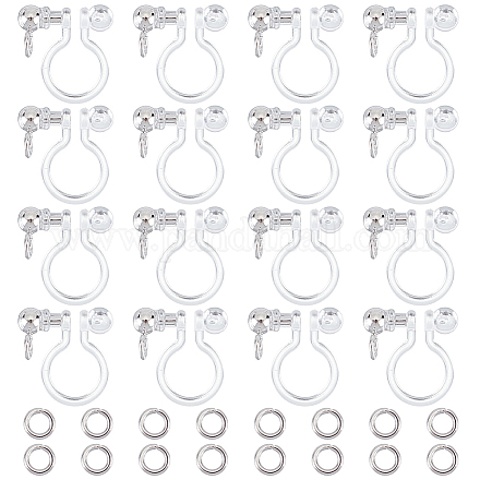 Unicraftale 30 pièces 304 boucles d'oreilles à clip en acier inoxydable STAS-UN0051-66-1