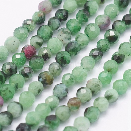 Natural Ruby in Zoisite Beads Strands G-J369-11-2mm-1