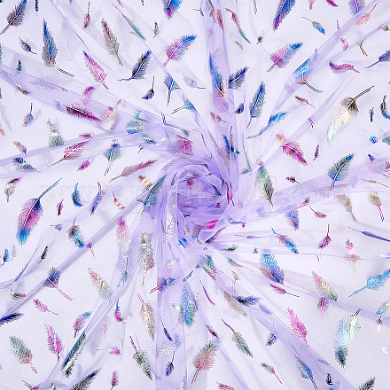 Нейлоновая ткань с рисунком перьев DIY-WH20066-004A-1