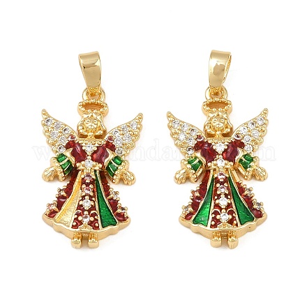 Латунные микропроволочные кубические циркониевые подвески из эмали KK-B161-08G-1