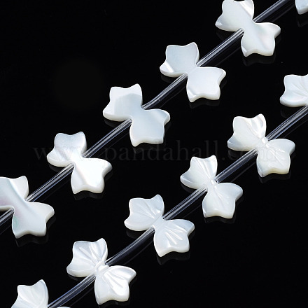 Fili di perline di conchiglia bianca naturale SSHEL-S278-123B-1