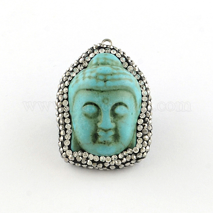 Buddha Dyed Natural Howlite Pendants G-F293-03-1