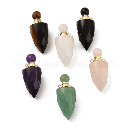 Colgantes de botellas de perfume que se pueden abrir con piedras mixtas naturales G-F754-02G-1