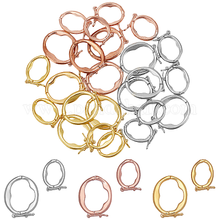 SUPERFINDINGS 24Pcs 6 Styles Brass Shortener Clasps Gold Oval Brass Ring Connectors Twister Clasps for Necklace Jewelry Crafts Making KK-FH0004-10-1