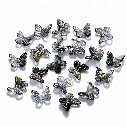 Two Tone Transparent Spray Painted Glass Charms X-GLAA-T016-22E-1