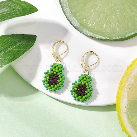 Серьги-подвески в форме авокадо из нержавеющей стали 304 EJEW-MZ00550-1