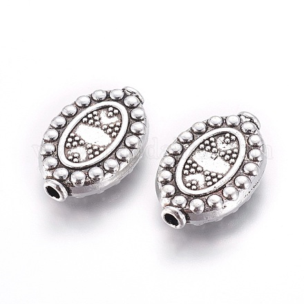 Tibetischen Stil Legierung ovale Perlen TIBEB-2223-AS-LF-1