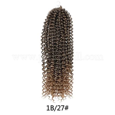 水波合成編組  長い巻き毛のドレッドヘアの拡張  低温耐熱繊維  明るい茶色  18インチ（45.7cm） OHAR-G005-16B-1